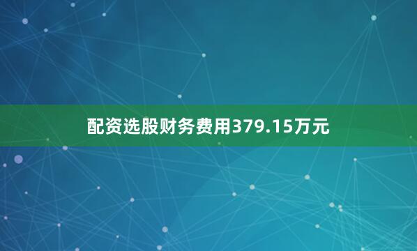 配资选股财务费用379.15万元